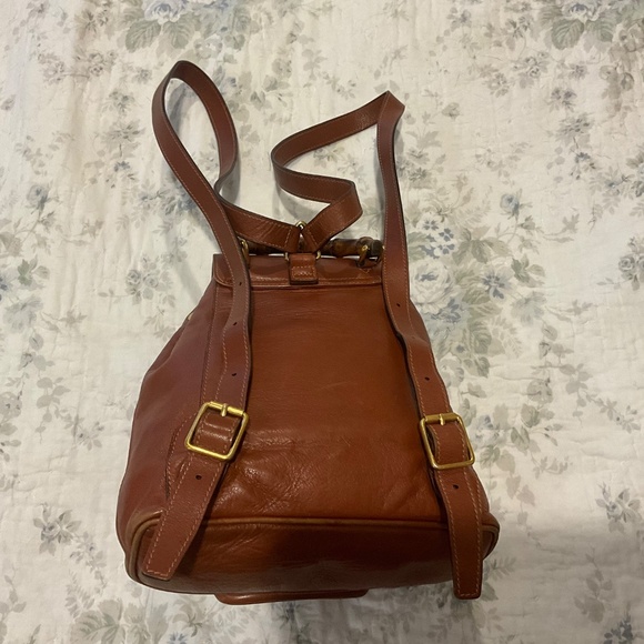 GUCCI Bamboo Handle Cognac Tan Leather Backpack main image 12